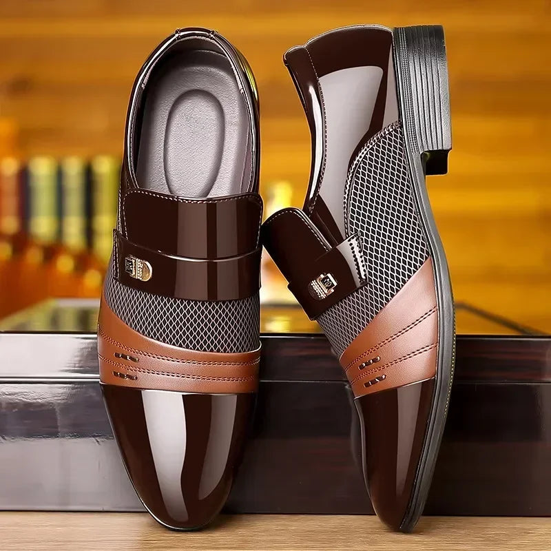 Men's Formal Leather Shoes Black Pointed Toe Man Loafers Party Office Business Casual Shoes for Men Oxford Shoes male Dress Shoe