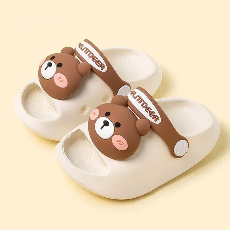 Newborn Baby Slippers Kids Shoes Summer Cute Animal Cartoon Bear Boys Girls Infant Child Comfortable Non-slip Sandals Kids Shoes