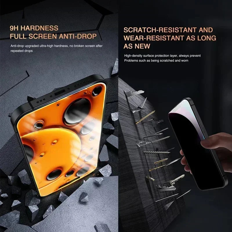 Lot de 3 films de protection d'écran de confidentialité pour iPhone 16, 12, 13, 14, 15 Pro Max, Mini, couverture complète, anti-espion, pour iPhone 11, XR, X, XS MAX, 8 Plus