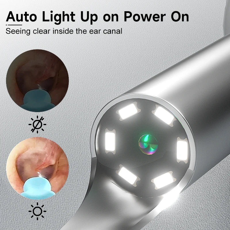 Cámara de limpieza visual de oídos WIFI, removedor de cerumen digital con 6 LED, resistente al agua, 4.2MM HD1080P, estuche con cucharas para oídos