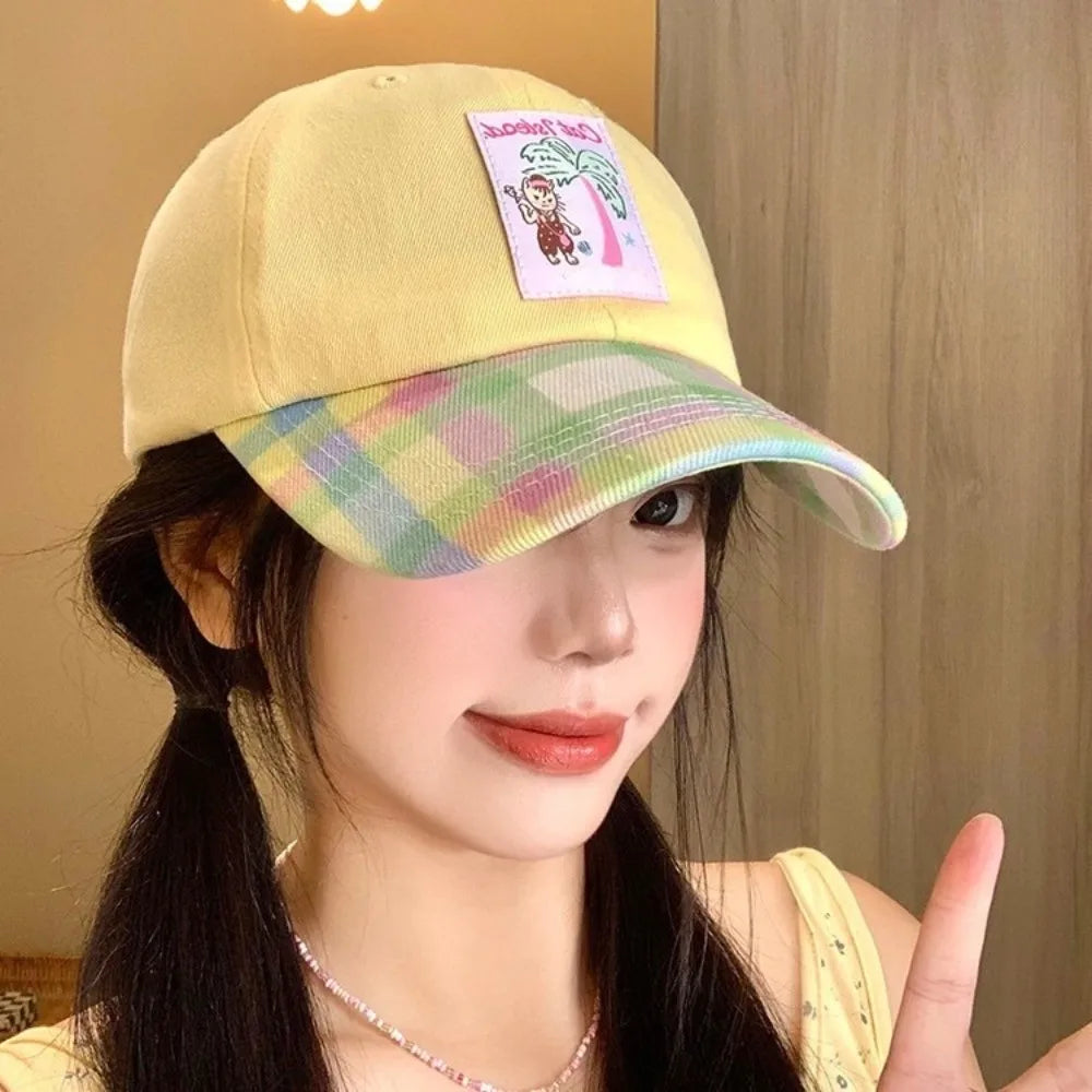 Fashion Korean Baseball Hat Embroidery Cute Peaked Cap Visor Spring Summer Snapback Cap Girls