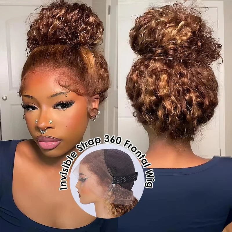 Drawstring 360 Deep Wave Ombre Wig