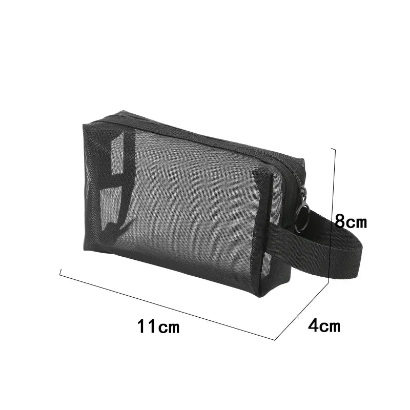 Bolsa de maquillaje de viaje de malla