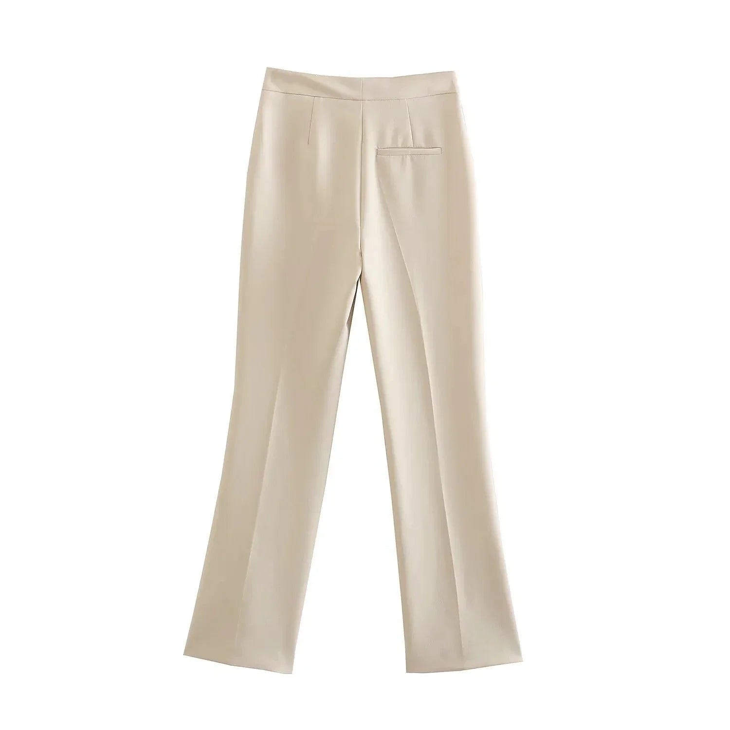 Traje de pantalón elegante sólido para mujer, tops sin tirantes sexy con botones delanteros + conjunto de pantalón con aberturas laterales, moda urbana femenina