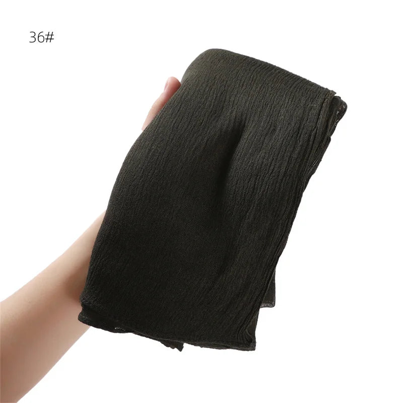 Pañuelo Hiyab de Algodón y Rayón de Color Liso para Mujer, Pañuelo Grande Musulmán, Chales, Diadema Musulmana para Mujer, Turbante Islámico, Pañuelo Bandana
