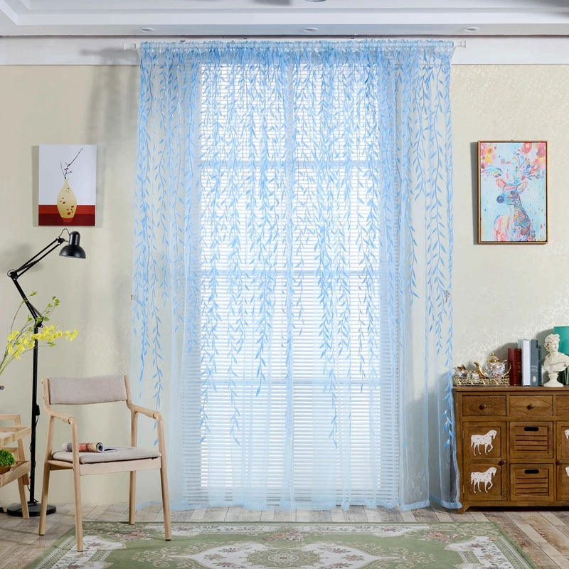 Fashion Chic House Room Living Room Bedroom Door Window Decoration Curtains Yarn Curtains Willow Pattern Upscale Jacquard