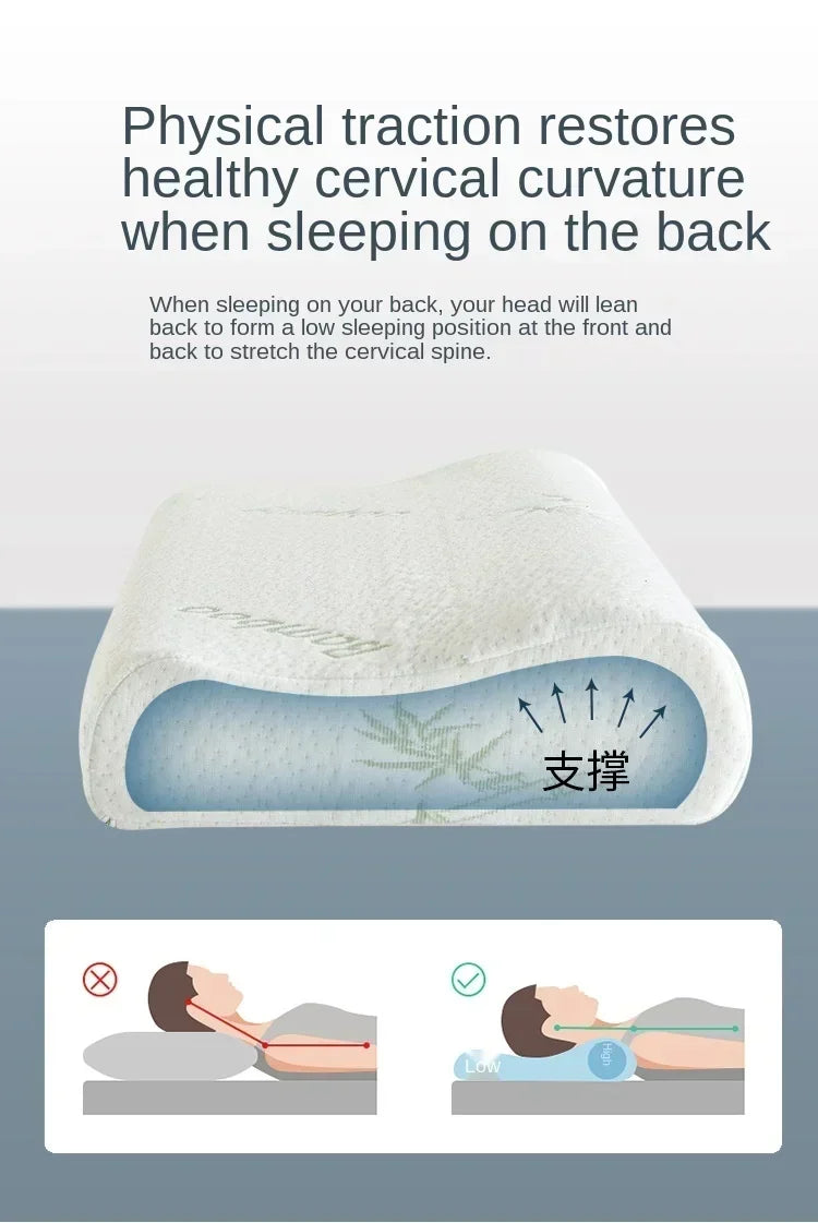 Almohada larga de espuma viscoelástica, almohada protectora cervical de rebote lento, almohada de maternidad con forma para dormir, almohadas ortopédicas