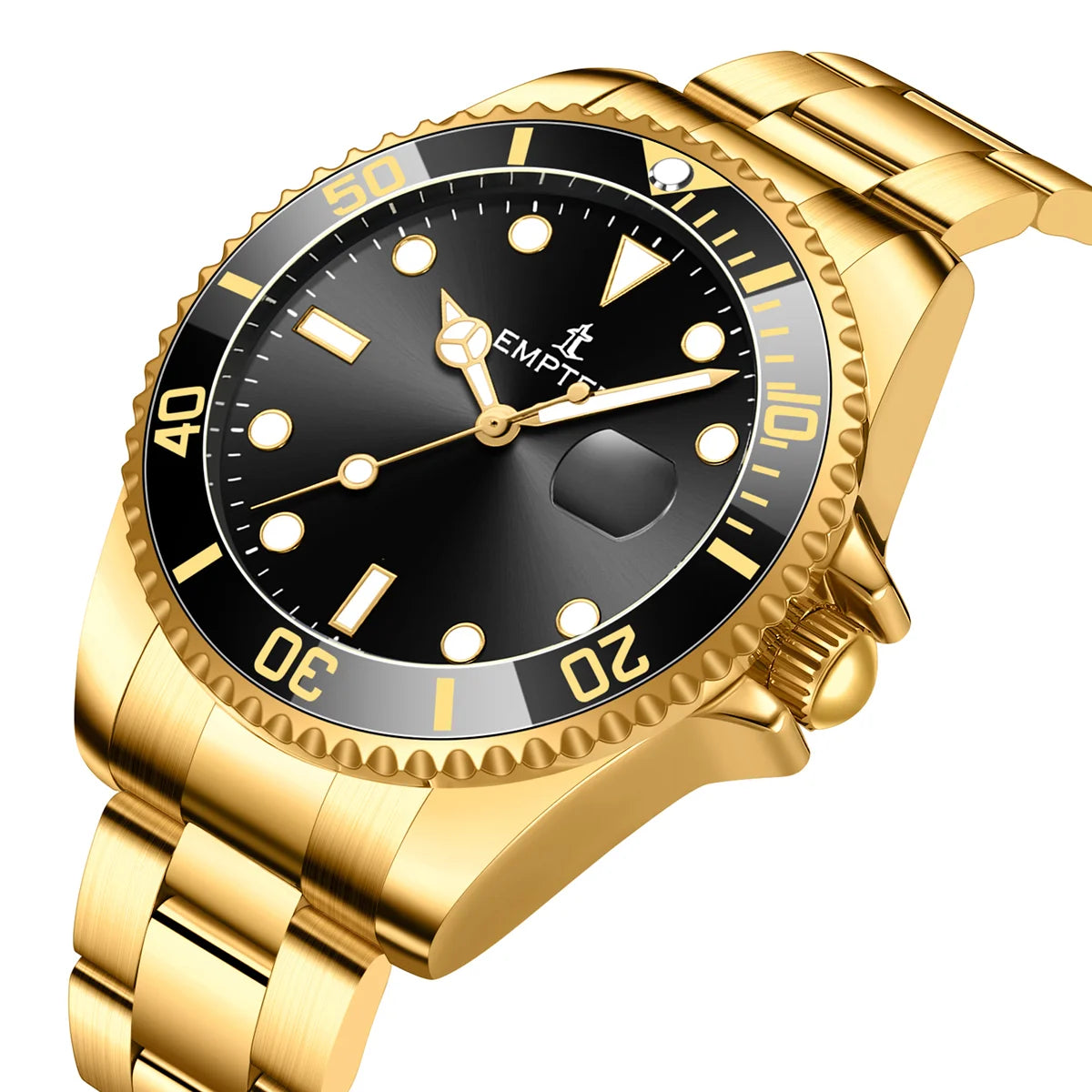 Watches for Men with Date Luxury Big Face Waterproof Mens Wristwatch Analog Dress Two Tone Stainless Steel Man Watch Luminous