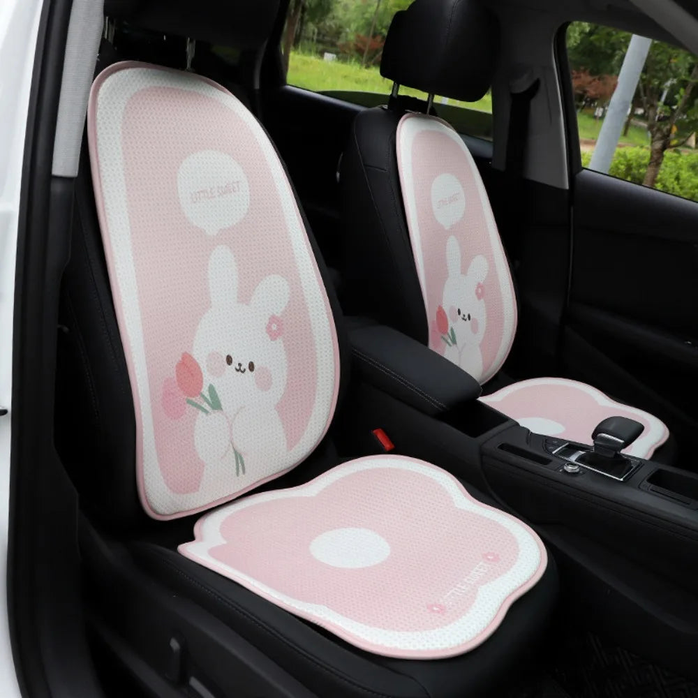 Bear Cartoon Bear Car Seat Cushion Protector Mat Breathable Summer Breathable Seat Pad Honeycomb Dust Proof Car Ice Silk Cushion
