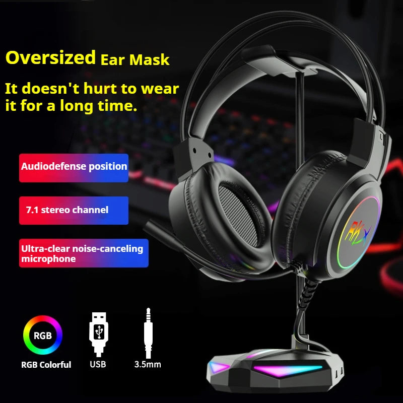 Gaming headset headset computer wired headset with microphone gaming game play listening to the sound of the USB interface