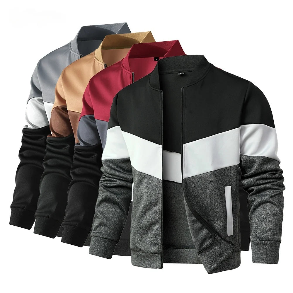 Men's Jackets 25 New Spring Business Leisure Trendy Color Windproof Bomber Overshirt Zip-Up Streetwear Popular Clothes US Size