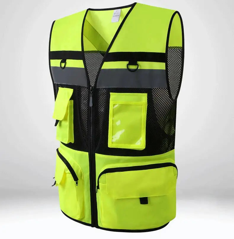 Arbeidsvest med multifunksjonelle lommer Arbeidsvest for menn Konstruksjon Byggearbeid Vester