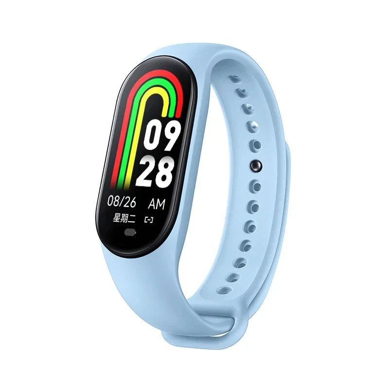 Pulsera inteligente multifunción con monitor de ritmo cardíaco, presión arterial, pasos, música, monitorización del sueño, reloj deportivo inteligente M8