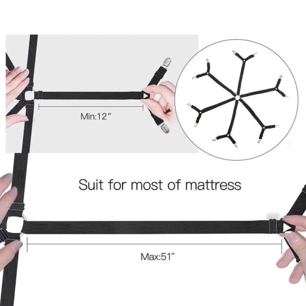 Pinzas para Sábanas de 12 Clips Duraderas, Antideslizantes, Elásticas, Ajustables para Colchones y Mantas