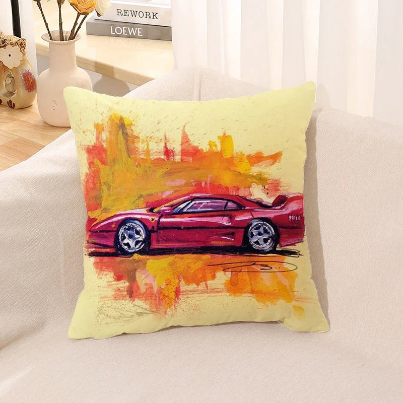 Cushion Cover Watercolor Car Pillow Room Decor Case