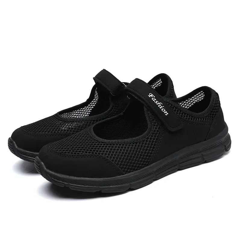 Zapatos de mujer transpirables vulcanizados Blancos Zapatillas de mujer de moda Malla transpirable Zapatos casuales para caminar Zapatos de trabajo de mujer