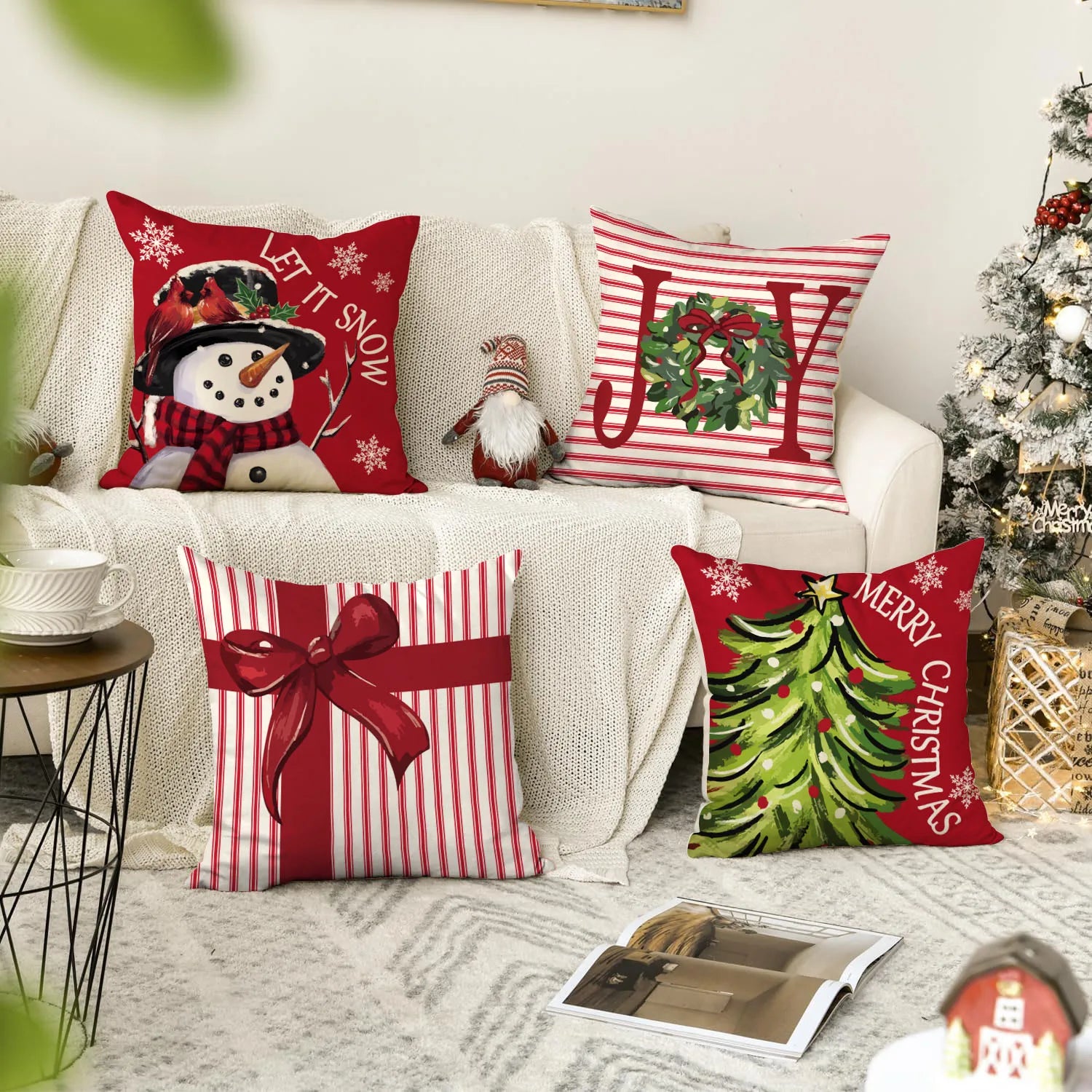Housse de coussin de Noël à carreaux Buffalo – Confortable, classique et festive
