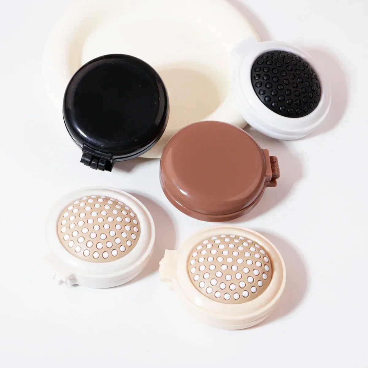 1 pieza Mini masajeador de cabeza plegable espejo antiestático accesorios de peinado cepillo de pelo portátil de viaje peine especial para pelucas de pelo real