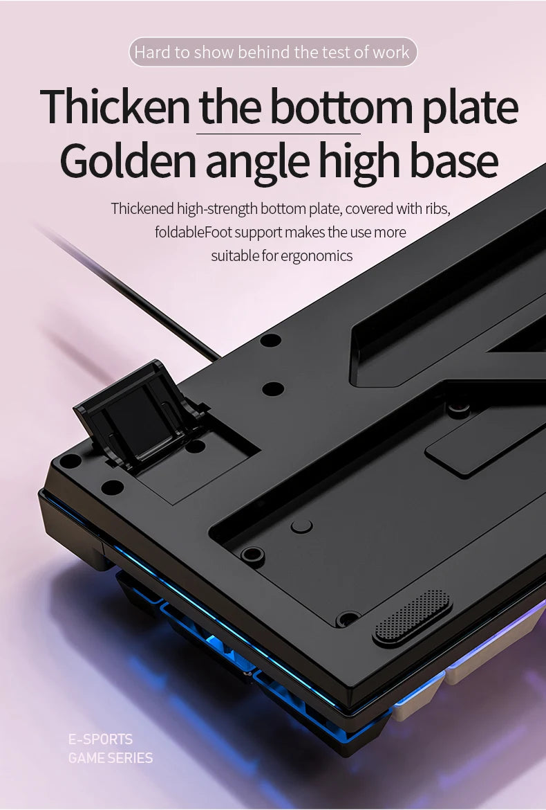 104 taster spilltastatur kablet tastatur fargematching bakgrunnsbelyst mekanisk følelse datamaskin e-sport periferiutstyr for stasjonær bærbar PC