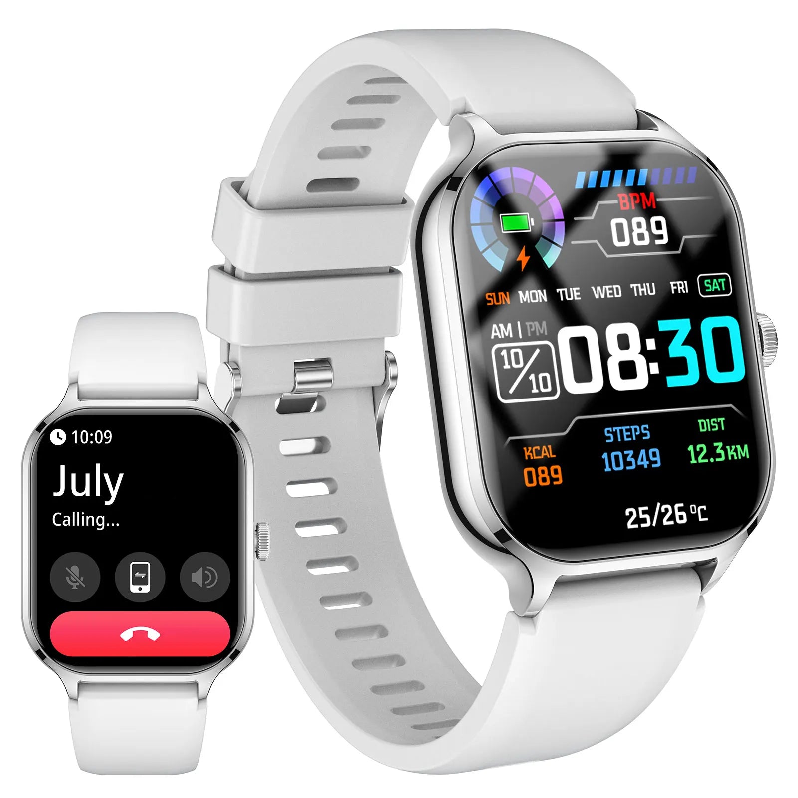 Reloj inteligente, llamadas/marcación inalámbricas, varios recordatorios de aplicaciones, adecuado para hombres y mujeres, relojes deportivos, para iPhone/Android