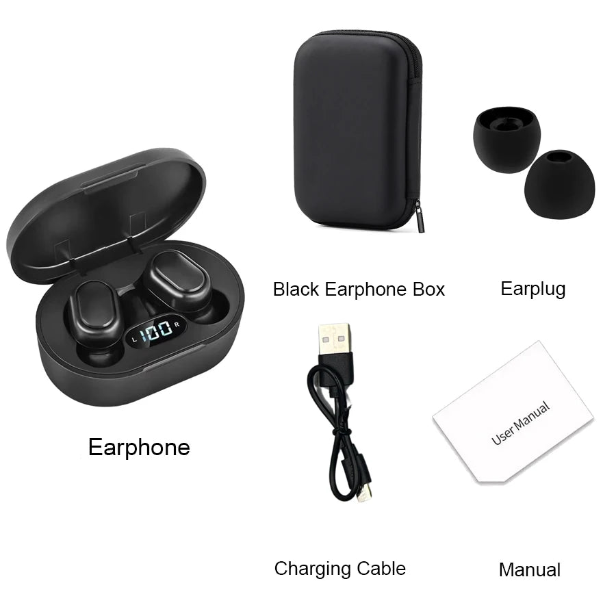Auriculares inalámbricos E7S TWS Auriculares Bluetooth Sonido HIFI sin pérdidas Auriculares deportivos impermeables para todos los smartphones