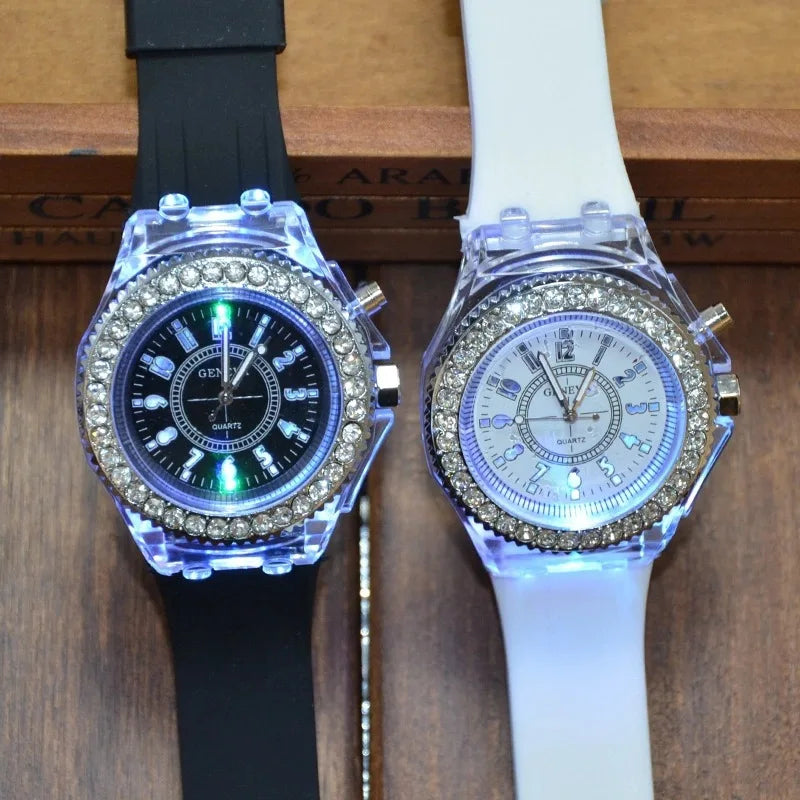 Montre en gelée multicolore à LED – Amusante, flashy et tendance pour tous