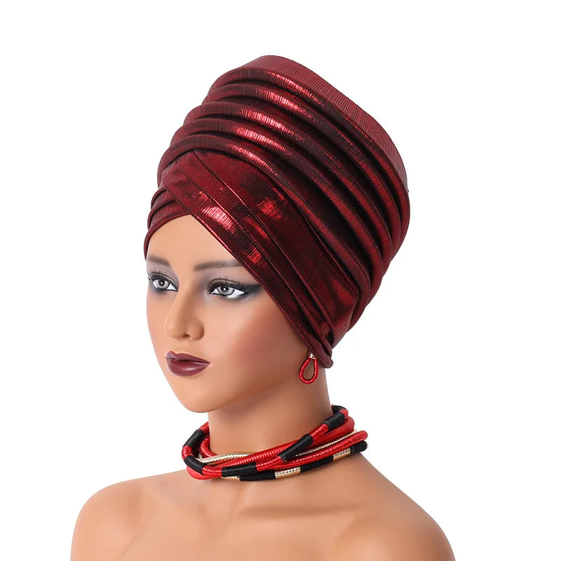Pleated Auto Gele Headtie – Effortless African Elegance for Every Occasion