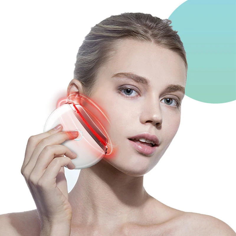 Instrumento de belleza eléctrico para raspar, placa de raspado para rostro, hombros y cuello, compresa caliente, vibración, terapia de luz, cepillo meridiano