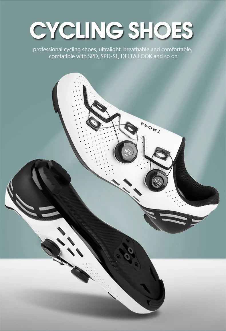 Zapatillas de Ciclismo de Velocidad, Zapatillas de Ciclismo de Carretera para Hombres y Mujeres, Zapatillas de Ciclismo de Ruta, Zapatillas de Ciclismo de Carreras Autoblocantes para Shimano