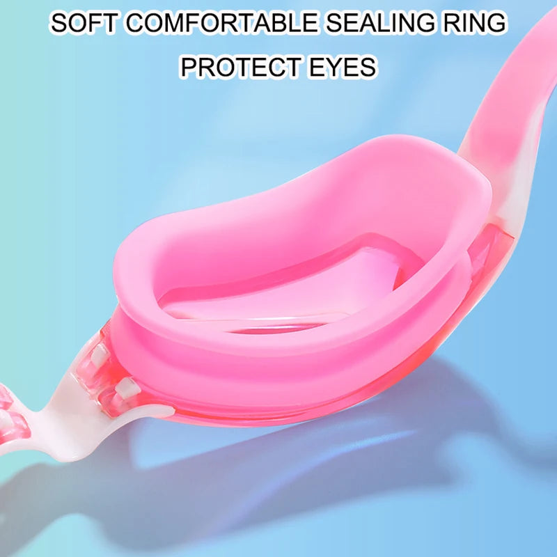 Lunettes de natation professionnelles pour enfants, étanches, antibuée, protection UV, HD, pour piscine, sports aquatiques, avec bouchons d'oreilles
