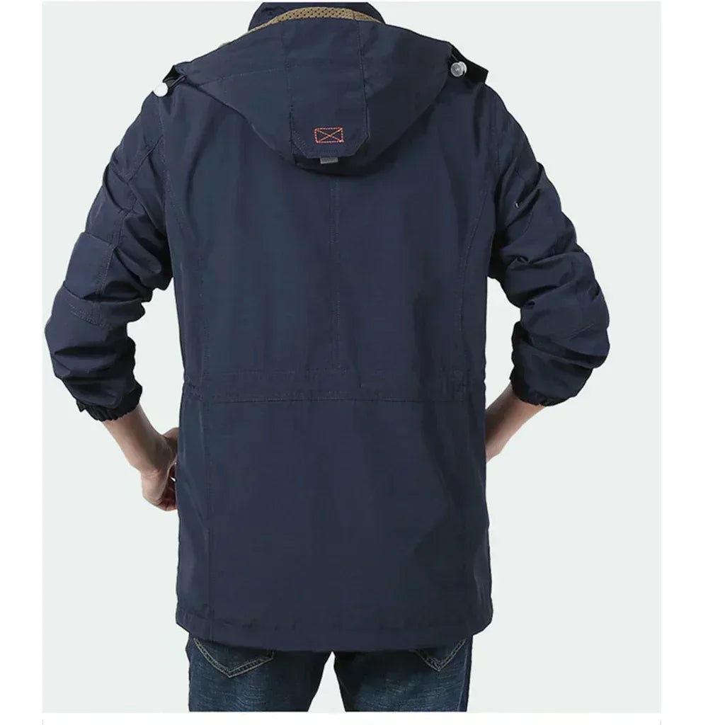 Ropa Hombre primavera otoño Chaquetas Casual Abrigos Senderismo Cortavientos Chaquetas con Capucha Moda Militar Cargo Bomber Chaquetas de Hombre