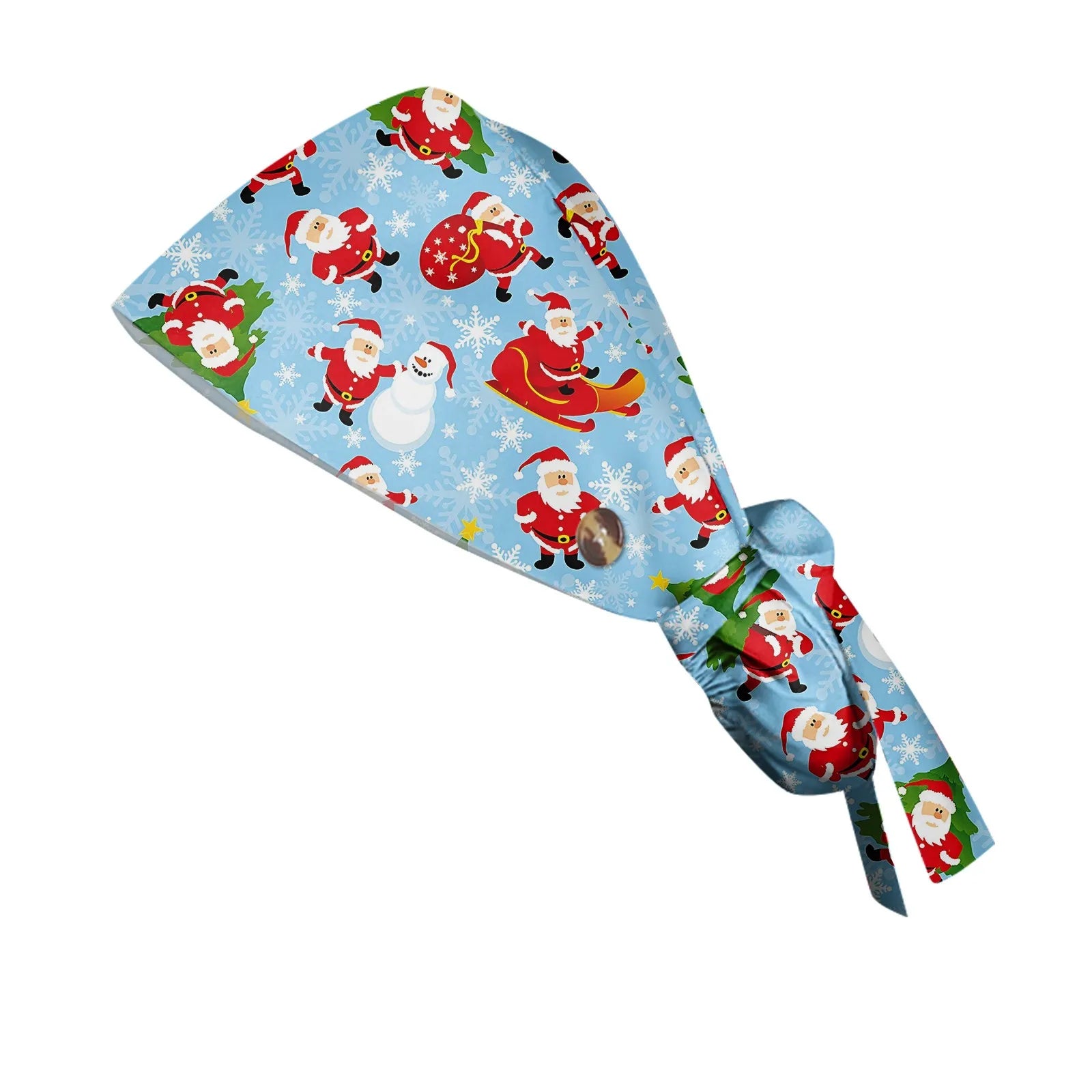 Gorro de Trabajo de Pelo Largo con Estampado Navideño a la Moda, Gorro de Trabajo Ajustable, Gorro de Enfermería para Salón de Belleza, Gorro Quirúrgico Femenino, Gorros de Enfermera