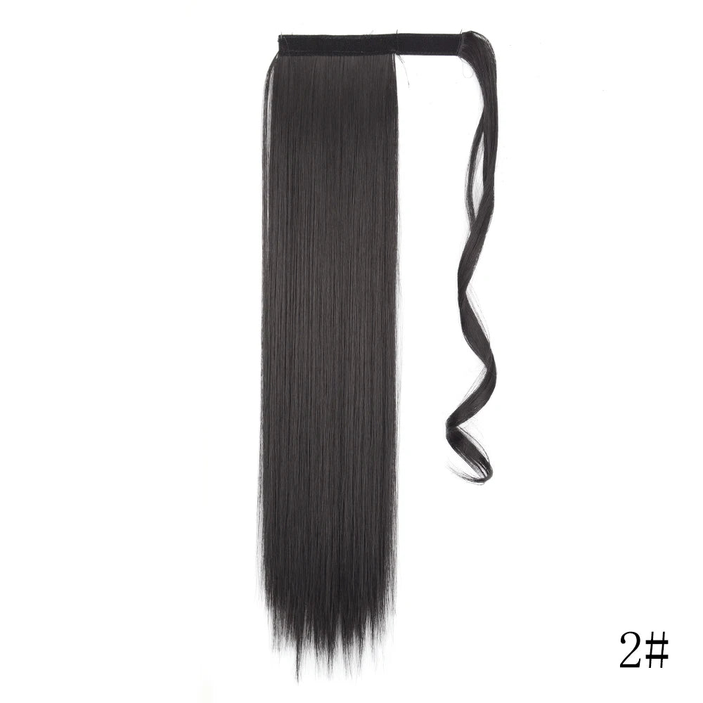 LISI GIRL Synthetic 22/34 Inches Wrap Ponytail Long Afro Curly Hair Extensions Hairpieces Pony Tail Fake Hair Heat Resistant