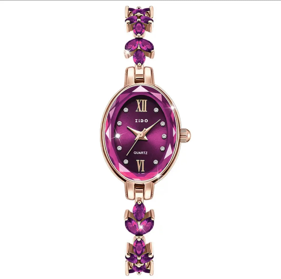 UTHAI V22 Relojes de mujer Lujo ligero Diamantes incrustados Reloj femenino impermeable de cuarzo ovalado de moda para mujer con pulsera