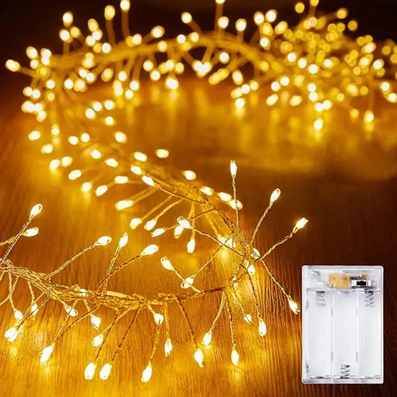 Decoración navideña Luces de cadena Adorno colgante de árbol de Navidad Suministros navideños para coronas de bricolaje Deshierbe en el hogar Interior Exterior
