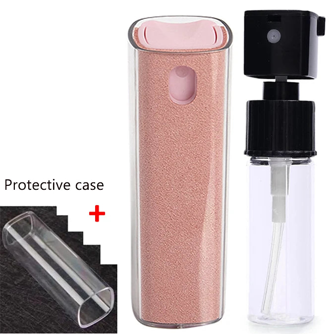 2In1 Microfiber Screen Cleaner Spray Bottle Set for Phone Ipad Screen Dust Removal Clean Cloth Wipe Iphone Cleaning Glasses Wipe