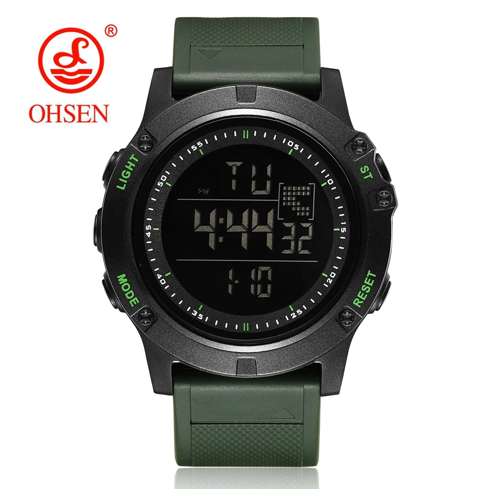 Relojes de hombre Reloj digital impermeable deportivo para hombre Esfera LED grande Moda Caqui Reloj de pulsera militar Reloj Masculino