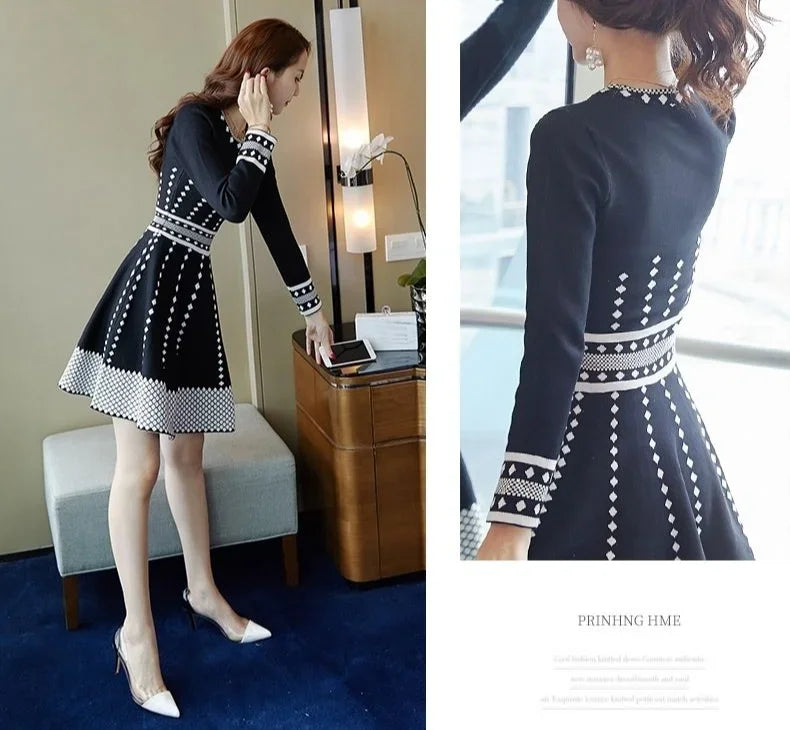Vestido de manga larga para mujer a la moda, vestidos midi para mujer, elegante y bonito, casual, juvenil, verano 2025, otoño, invierno, ropa de lujo