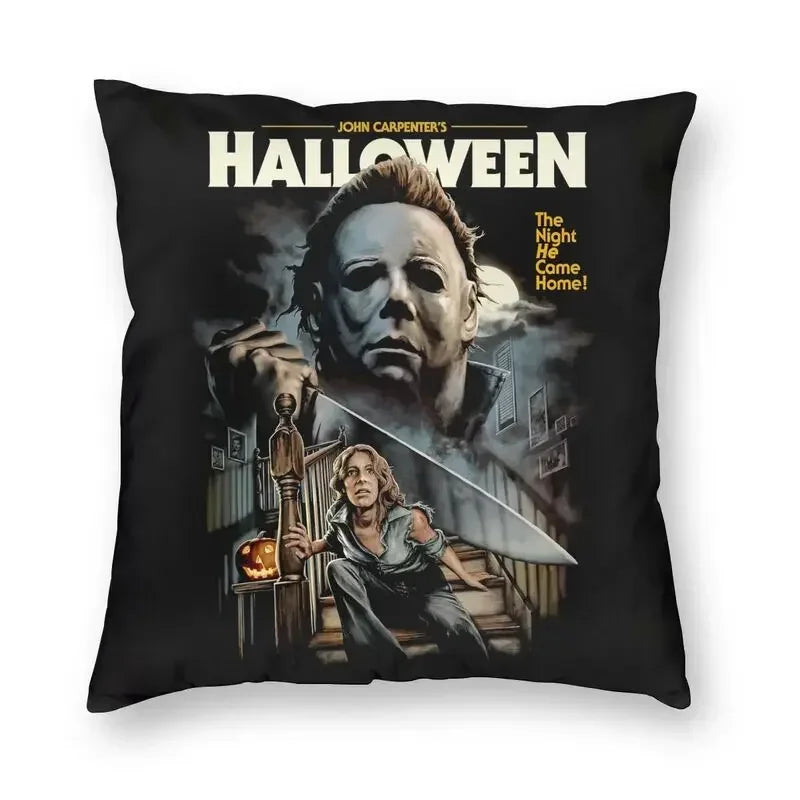 Funda de almohada cuadrada Michael Myers Halloween Horror Movie para decoración del hogar, funda de cojín con estampado 3D para sofá, funda de almohada de moda