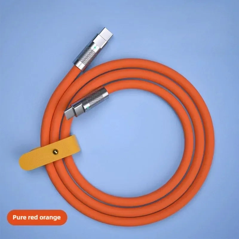Nuevo cable de silicona líquida tipo C PD de carga súper rápida de 120W y 7A, 1M, 1.5M, 2M, cable USB, cable cargador USB C a C para Xiaomi Huawei