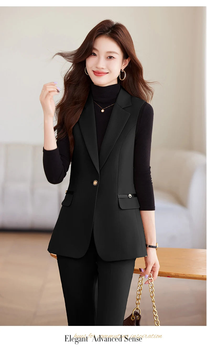 Women Pants Sets Off Shoulder Sleeveless Vest Top Female Pencil Pants Women 2 Piece Set Outfit Elegant Women's Pants Suit