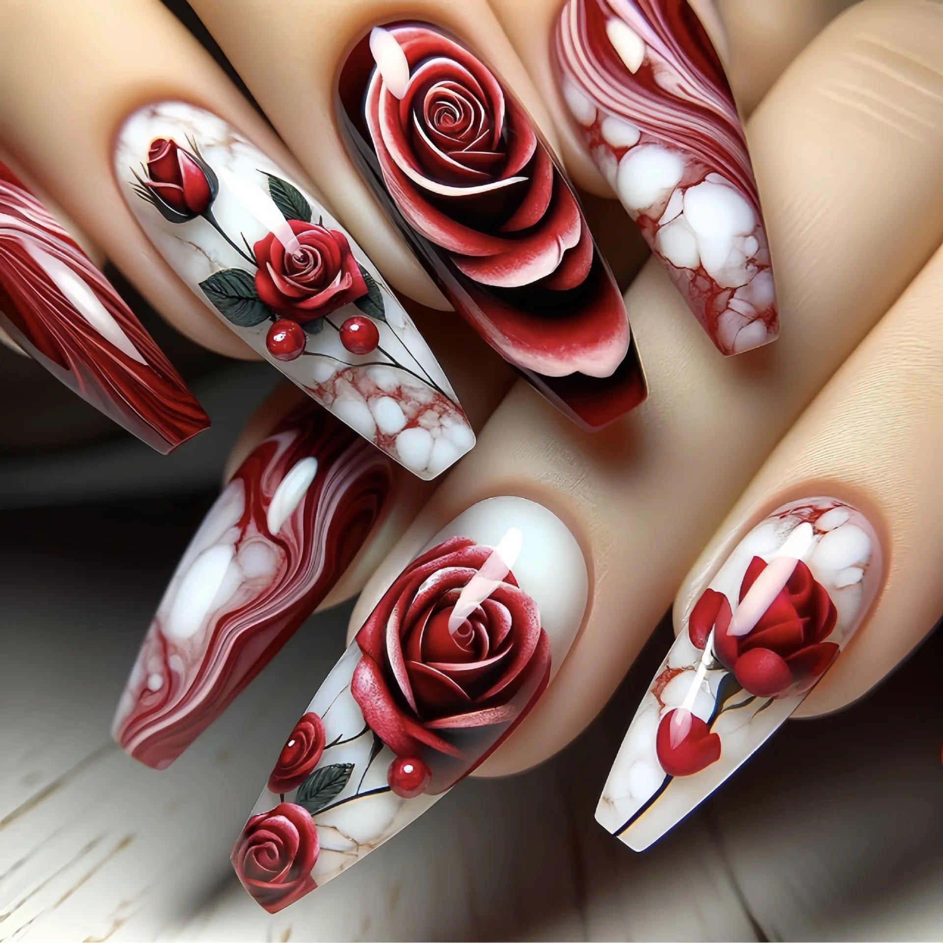 24 Piezas Uñas Postizas Ataúd Dulce Fresco Mariposa Flor Acrílico Brillo Uñas Falsas Brillantes Cubierta Completa Otoño Puntas de Uñas a Presión
