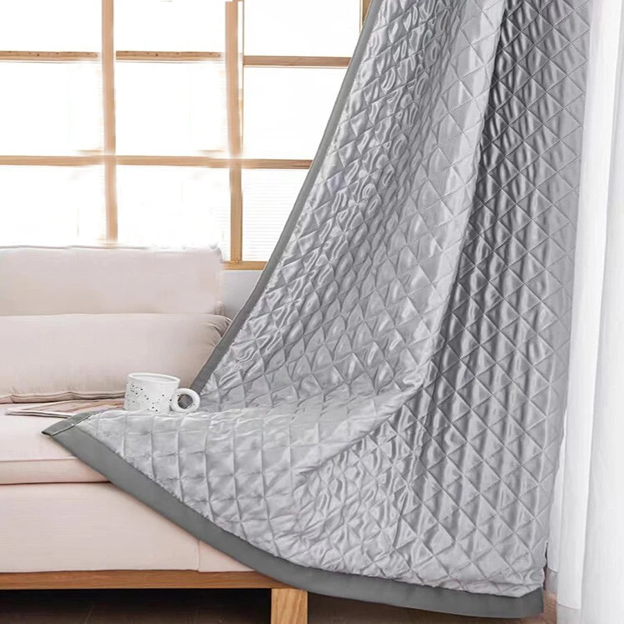 Cortinas para dormitorio con aislamiento acústico y reducción de ruido, modernas y sencillas, cortinas 100% opacas para sala de estar, estores para balcón