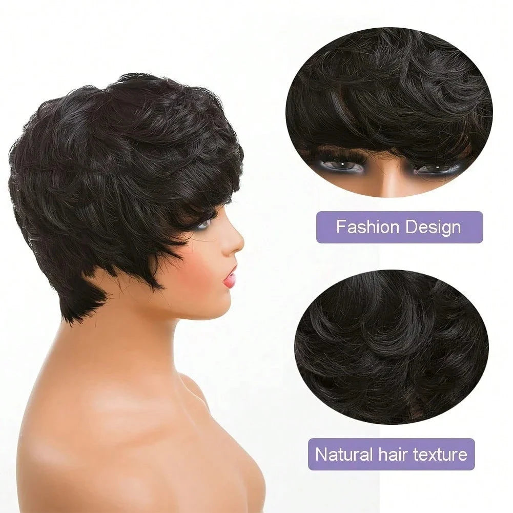 Curly Layered Pixie Wig