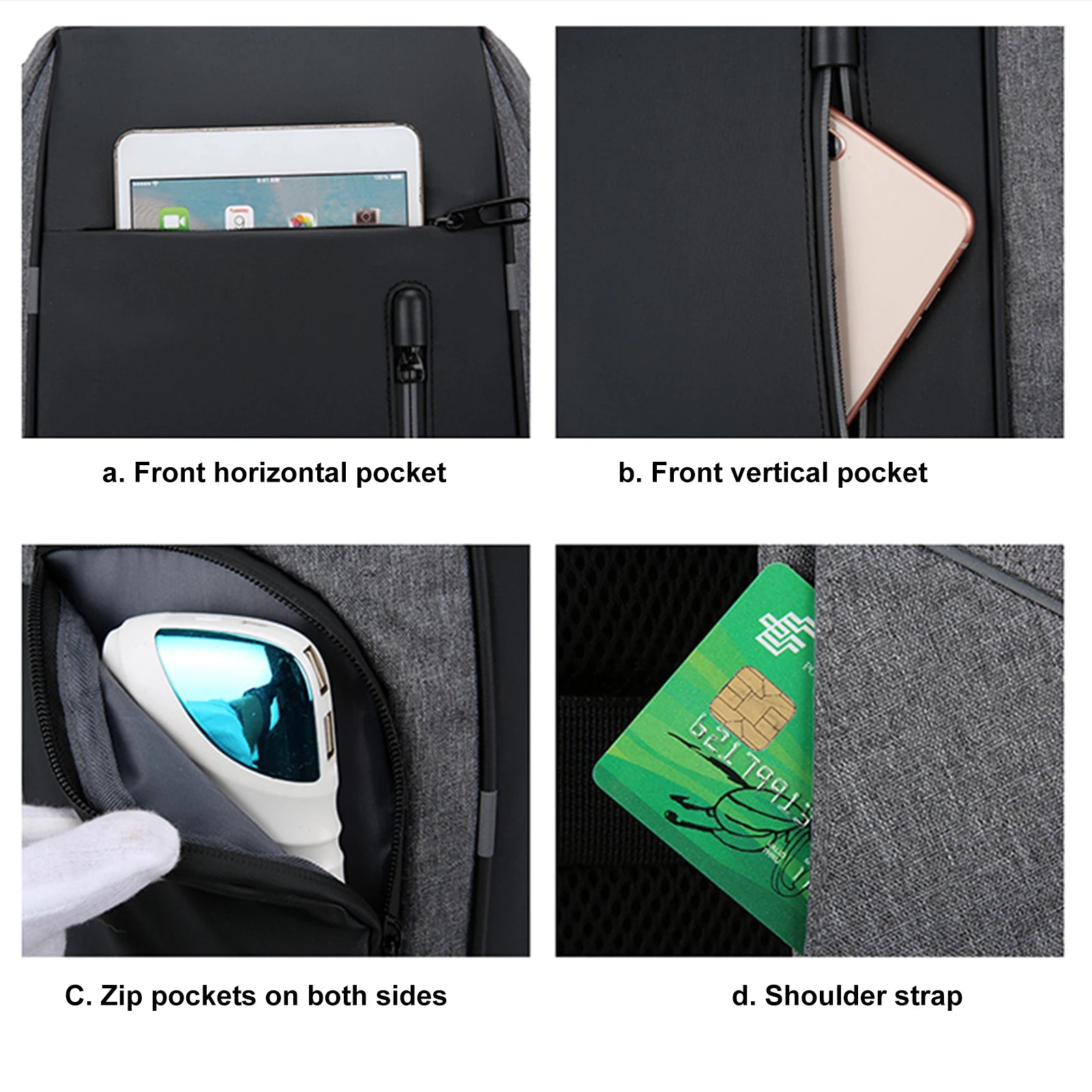 Laptop-ryggsekk for 17-tommers laptopveske med USB-port Moteriktige vanntette ryggsekker Én veske for alle utflukter, for menn og kvinner