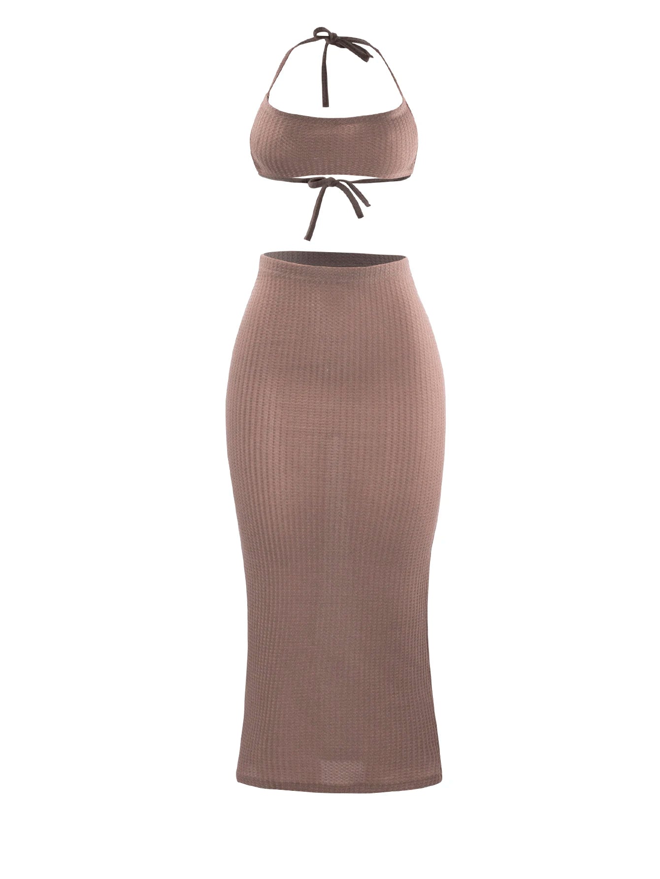 Women Long Skirt 2 Pcs Sets Sexy Strapless Tube Top Bodycon Maxi Skirts Y2k Two Piece Outfit Summer Clothing Beach Wear