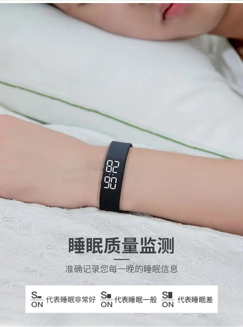 Reloj inteligente Pulsera deportiva Pulsera inteligente con despertador vibrador Pulsera podómetro para estudiantes hombres y mujeres