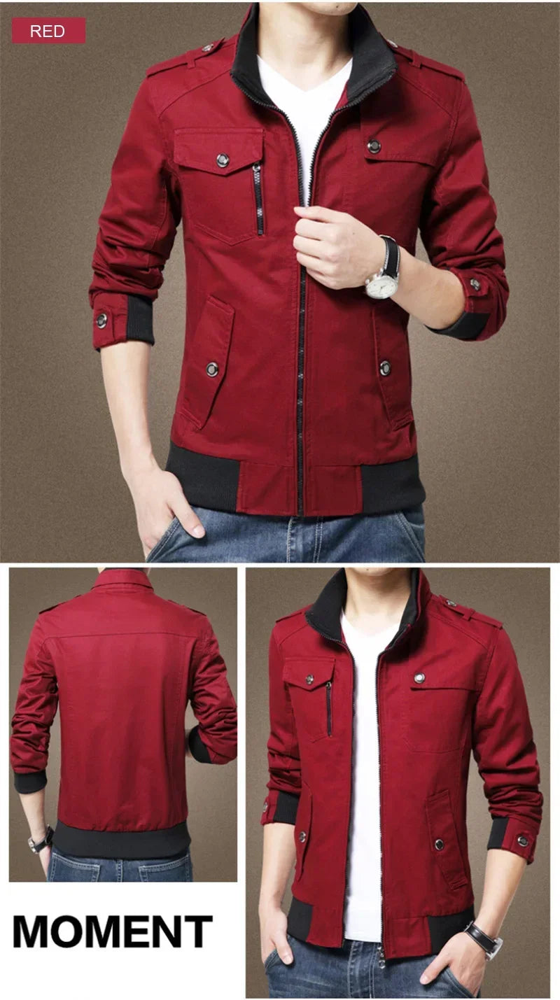 Chaquetas cargo para hombre, nueva moda, chaqueta bomber, ropa masculina, estilo británico sencillo, chaqueta cálida cortavientos y abrigo, chaqueta de béisbol para hombre.