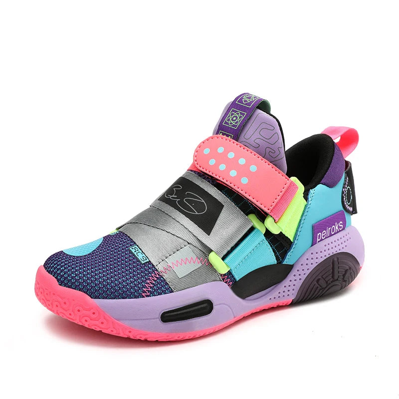 Nuevas zapatillas de baloncesto para niños y niñas, antideslizantes, ligeras, deportivas, de exterior, para correr.