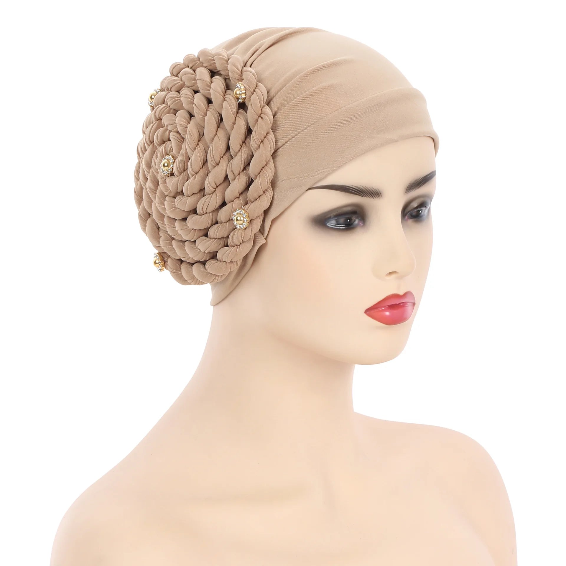 Diamantfletter Turbanhatt for kvinner Muslimsk hodeskjerf Panser Kvinnelig Inner Hijab Arabisk Hodeplagg Afrikansk Hodebånd Caps